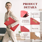 Skyygemm 60 Pcs Classification Folders Letter Size, 1 Divider Pressboard File Folder with Fasteners, Expanding File Organizer Bulk for School Teachers, Office Employee, Coworker, Staff (Red)