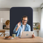 DECOLAB Standing Room Divider, Movable Space Partition Separator for Office, School, Living Space, Workspace, Scratch Resistance, 29"x65", Cobalt