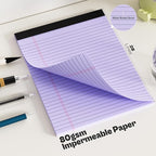 2 Pack Legal Pads 8.5 x 11 Purple Note Pads 8.5 x 11 Notepad 8.5 x 11 Micro Perforated Writing Pads 8.5 x 11 Lined Paper Pads Wide Ruled Pad of Paper 30 Sheets Notebook for Study, To-Do Lists, Office