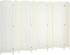 HOMCOM Room Divider, 8 Panel Folding Privacy Screen, 5.6' Tall Freestanding Wall Partition for Home Office, Bedroom, White