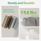 Agilestic 48 Inch Electric Standing Desk with Drawers, Adjustable Desk with Storage Shelf, Stand Up Home Office Computer Table, Splice Board, White