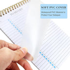 To Do List Notepad, Undated Daily Planner Notepad with To Do List Notebook Checklist Planner Spiral Waterproof Notepad for Office Supplies, School Planner, Blue, 52 Sheets, 5.5"*8.3" A5 Size