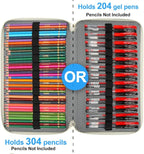 Vomgomfom Large Capacity Pencil Holder with Zipper Closure Twill Fabric Case for 300 Colored Pencils or 200 Gel Pen, Artist Organizer (Gray Rose)