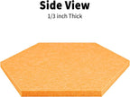 12'' Medium Hexagon Cork-Bulletin Board Tiles Frameless 10 Pack Adhesive Removable Felt Corkboard Decorative Prayer-Vision Board for Home-Office Wall Decor, Hex Tack Pinboard with 30 Pushpins