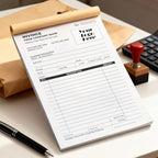 100 Sets Custom 5.7" X 8.5" Invoice Receipt Book, Personalized Duplicate Carbonless Form with Logo/Text, Paper 2-Part/3-Part in Bulk Purchase Orders, Sales Orders, Price Forms (2-Part)