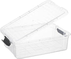 Superio Clear Storage Boxes with Lids, 13.7 Quart Plastic Container Bins for Organizing, Stackable Crates, BPA Free, Non Toxic, Odor Free, Organizers for Home, Office, School, and Dorm