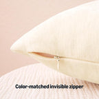 Amazon Basics Chenille Throw Pillow Covers, Home Decor Cushion Cover for Bedroom Living Room Couch Bed, 22" W × 22" L, Beige