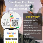 Epoxy Sticky Card with NFC Chip & QR Code - Compatible with Google Business Page for Customer Reviews, Boost Business Reviews, Essential for Small Businesses, No App, No Monthly Fee (Black-1 Card)