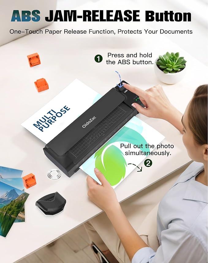13 Inch Laminator Machine with Auto Paper Feed, Never Jam A3 Thermal & Cold Lamination, 20 Laminating Sheets, 10-in-1 Laminator with Cutter, Trimmer & Corner Rounder for Office School Home Use Black