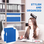 Henoyso 48 Pcs 3 Ring Binder 0.5 Inch Round Fits Letter Size 8.5'' x 11'' Paper Plastic Flexible Binder Bulk Holds 140 Sheets with 1 Pockets Versatile Organizer for Home Office School (Blue)