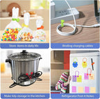 SOOOEC Snap On Magnetic Cable Ties, 32 Pack 7.2" Magnetic Cord Organizer Cute Cloud Design, Silicone Twist Ties with Strong Magnet for Bundling and Cable Management, Fridge Magnets, Assorted Colors.