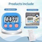 48 Pack Digital Kitchen Timer Magnetic Digital Timer with Big Display Loud Ring Cooking Timers for Kitchen Electronic Timer for Cooking, Bathing, Gym, Break Time, Classroom(6 Color)