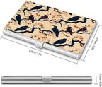 haigof Crow Business Card Holder Business Card Case Metal Business Card Organizer 3.7X2.2 In