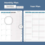 IN-LUXPRO Planner 2026 Daily Weekly and Monthly,8.5"x6.5",12 Months Spiral Bound Calendar Agenda with Self-adhesive Pen Holder,2026 Appointment Book with Vegan Leather Soft Cover,Blue