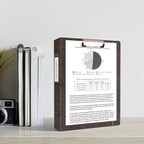 Ospelelf 1 Inch 3 Ring Binder Vintage Hardcover, Leather Clipboard Organizer for Letter Size, Professional Binder with Dividers and Tabs, Brown