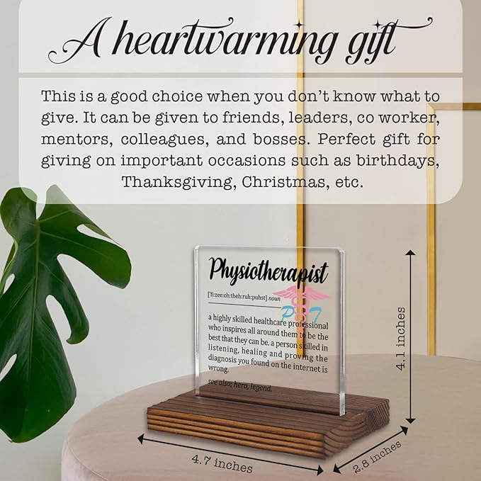 Physiotherapist Appreciation Gift Desk Sign, Funny Physical Therapy Office Decor for PTs, Thank You Gift for Physiotherapy Professionals PA062