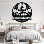 Dyoart Personalized Dragons Metal Signs - Custom Metal Dragon Wall Decor, Metal Name Sign, Black Western Dragons Metal Wall Art, Evil Dragons Signs Gift, Outdoor Metal Wall Art, Letter Wall Decor
