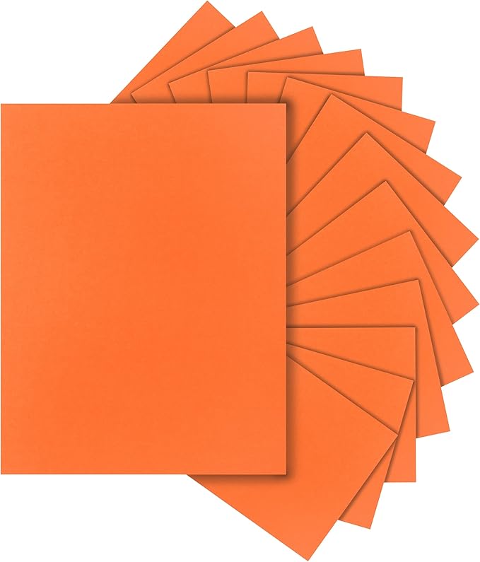 Silunkia 40 Sheets Orange Cardstock 8.5 x 11 Craft Paper, 75lb Premium Pumpkin Card Stock Printer Paper for DIY Cards Making, Certificates, Invitations, Scrapbooking, Party Decorations
