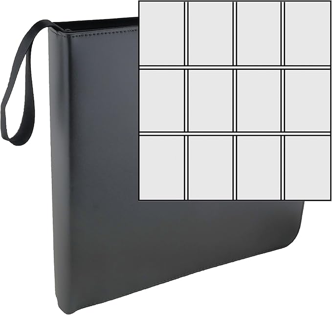 Ursae Minoris 3 D-Ring Large Format Zipper Binder for Up to 600 Sports/Trading Cards - Dark Gray