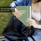 Address Book with Alphabetical Tabs - A5 Telephone & Address Book with Address Contacts, Special Date, Phone, Birthday & Internet Login Password for Home and Office, 6.2" x 8.5", Green