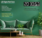 ETEBRG 26'' Huge Digital Wall Clock, Home Gym Interval Workout Timers, with Countdown, Stopwatch, 7-Color Light, 8-Alarms, Calendar/Temperature Display, for HIIT/Tabata/FGB/EMOM (White)