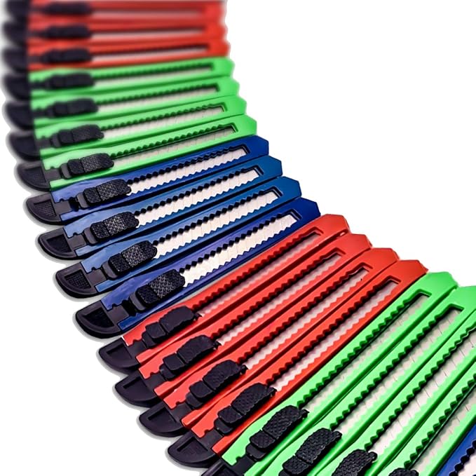 Online Best Service Utility Knife Box Cutter Retractable Blade Snap off Razor Knife with Safety lock 5inches Wholesale lot (96 Pack)