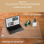 Clearly Innovative Premium Tempered Glass Desk Pad | 20" x 30" Desk Protector | 1/4" Thick Clear Blotter with Exclusive Beveled Edge | Ultimate Office Elegance