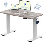 FLEXISPOT EN1 One-Piece Standing Desk with 1-Inch Thick Seamless Desktop, 48"x24" Electric Height Adjustable Desk for Home Office, Multi-Monitor Setups & Easy Assembly, Gray Wood