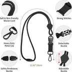Fishent 2 Pack Breakaway Neck Lanyards for ID Badges, Adjustable Sturdy Round Cord Heavy Duty Key Lanyard with Detachable Buckle for Men Women Car Keys Card Holder