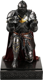 Amoysanli Medieval Armored Warrior Wearing Outerwear, Mobile Phone Stand Knight Pen Holder Desk Organizers, Resin Bookends Paperweight with a Letter Opener for Desk (Iron)