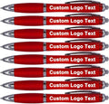 HEYZARDA Personalized Pens with Name Custom Text Logo Retractable Customized Ballpoint Pens for Church Office Business 100 Pcs, Red