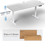 VIVO Electric 71 x 30 in Standing Desk, Memory Height Adjustment, 1B Series, Holds 220 lbs, Dark Gray Top White Frame, DESK-KIT-1W7G