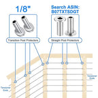 [Patent]CKE 40 Pack T316 Marine Grade Stainless Steel 30 Degree Angle Beveled Protector Sleeves Wood Post Protector for 1/8" Wire Rope Cable Railing, DIY Balustrade, 30 Degree Protective Sleeves, CR30