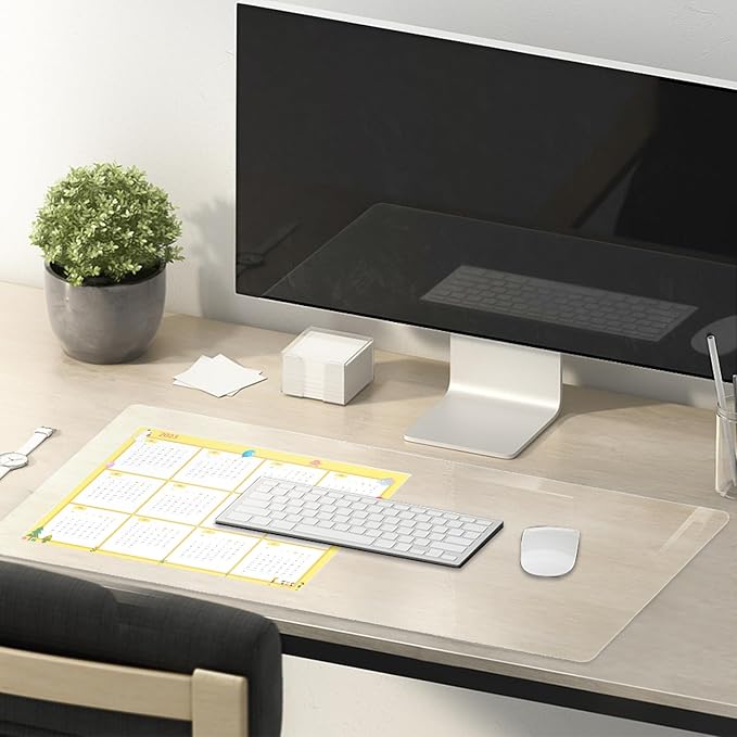 Eisdroma 12 x 24 Inch Table Cover Protector - Clear Vinyl, 1.5mm Thick Plastic, Desk Mat