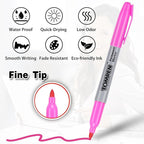 TOMPEN Permanent Markers Fine Tip 100 Pack Bulk,10 Assorted Colors,Waterproof Permanent Marker with Quick Drying on Valentine's Day card,Wood,Plastic,Paper,Metal,Mirror for Office School Classroom