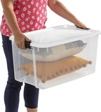 Sterilite 20-Pack Ultra Latching Box, Storage Bins with Lids, Clear Plastic, 70 Quart - Heavy-Duty Organizing Containers for Closet, Bathroom, and Office