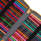 Vomgomfom Colored Pencil Case - Large Capacity 252 Slot Pencil Organizer with Zipper Closure, Twill Fabric Case for Watercolor Pens, Markers (Yellow Flower)