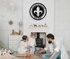 Personalized Fleur De Lis Metal Ring Sign Last Name Sign Monogram Wall Decor Personalized Signs for Home Custom Name Sign Metal Monogram Name Sign Family Established Signs Monogram Sign