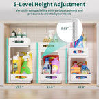 Beleeb Under Sink Organizer, 2 Pack 2 Tier Metal Slide Out Pull Out Cabinet Organizer Shelf, Height Adjustable Organization and Storage Series, Bathroom/Desktop/Cabinet/Kitchen organization, White