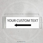 ALPHA DOG SIGNS Custom Projecting Hallway Sign, 4"x12" Double-Sided Business Plaque Left Arrow, Personalized Indoor Outdoor Wayfinding, Easy Install, Durable, Made in USA (White)