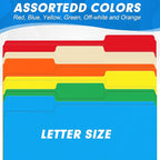 File Folder, HERKKA 120 Pack 1/3 Cut Tab File Folders, Colored File Folders Designed for Office and Classroom Use, Letter Size, Assorted 6 Colors