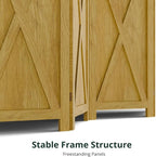 Cozy Castle Wood Room Divider, 8 Panels Folding Privacy Screen, 66.9'' Wall Divider, Barnwood Room Separator, Freestanding Partition, Temporary Wall for for Home Office Restaurant Decorative, Natural