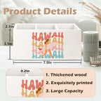 URLLUAE Hawaii Aloha Surf Girl Beach Wooden Pen Pencil Holder for Office Desk Accessories, Gifts for Beach Lovers Surf Enthusiasts Surfers Makeup Brush Toothbrush Holder Organizer