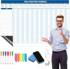 Lincia Large Magnetic 2026 Full Yearly Vacation Board Schedule Dry Erase Wall Planner Calendar Reusable Project Office Whiteboard 24" x 36" Vacation Calendar for Management, Planning, Organizing