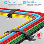 XHF 30pcs Adhesive Cable Wire Clips Black, Outdoor Cable Management Wire Organizer Cord Holder for Under Desk, Car, Wall, TV PC Ethernet Cable