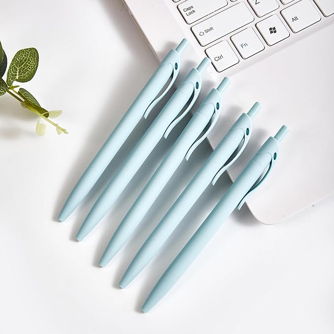 BallPoint Pens, 50 Pack (BLACK Ink),Bulk Pens, Light Blue/Mint Green Barrel,Click Pens for Office Home and School, Retractable Ballpoint Pens, Medium Point, 1.00MM (Light Blue/Mint Green)