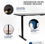 VIVO Electric 43 x 24 in Standing Desk, Memory Height Adjustment, 1B Series, Holds 220 lbs, Light Wood Top, White Frame, DESK-1W4C