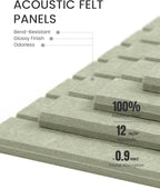 Fluxynara Large Felt Bulletin Board 48" x 36" Cork Board Alternative-12 Pack with 70 Safe Removable Adhesive Tabs, Cork Boards for Walls Cork Board for Home Office Classroom Pin Board (Sage)