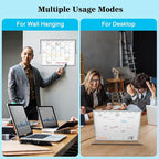 White Board Dry Erase Calendar Planner, Weekly Monthly Magnetic Schedule-Board with Time Slots, Portable Double-Sided Desktop Whiteboard with Stand for Planning, Memo, to Do List 16"×12"