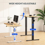 FLEXISPOT EN1 Bamboo One-Piece Standing Desk, 60 x 30 Inches Ergonomic Desk for Home Office and Gaming (Black Frame + Bamboo Top, 2 Packages)